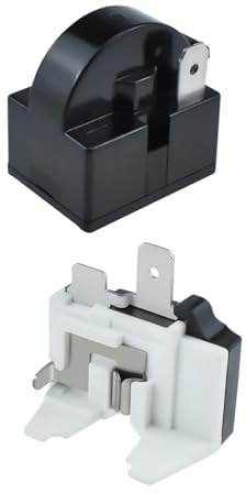 TECKEEN 1 Pin 4.7 Ohm Refrigerator Starter Relay & Overload Protector Compressor Assembly Kit for Freezers Fridges