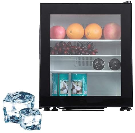 WJWWR Mini-congélateur de 30 L avec Serrure, congélateur Vertical Compact à Une Porte, Porte vitrée, Gain de Place pour dortoir, Bureau, Appartement et Chambre