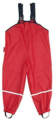 Playshoes Matschhose Regenlatzhose Ungefüttert Unisex Kinder Wind- und wasserdichte Regenhose Regenbekleidung, rot, 104