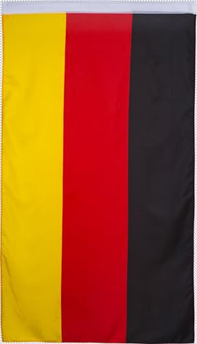 IDM Seidenfahne Fan Fahne, Schwarz/Rot/Gelb, One Size