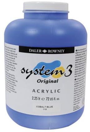 Daler-Rowney System3 Acrylic Paint, 76.08oz - 2.25L, Cobalt Blue Hue