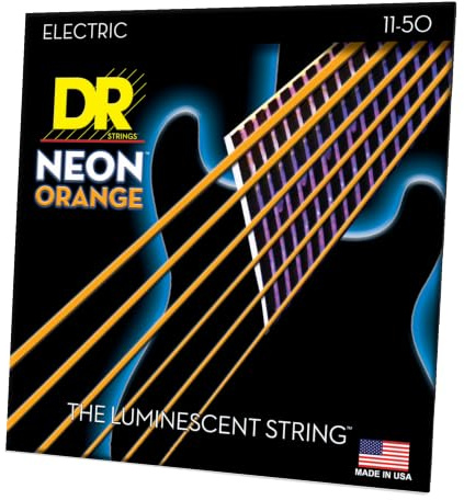 DR Strings Hi-Def Neon Orange Electric Heavy