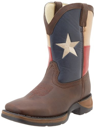 Durango Lil' Rebel Kid's Patriotic Western Boot, Brown And Union Flag, Size 3.5(ME)