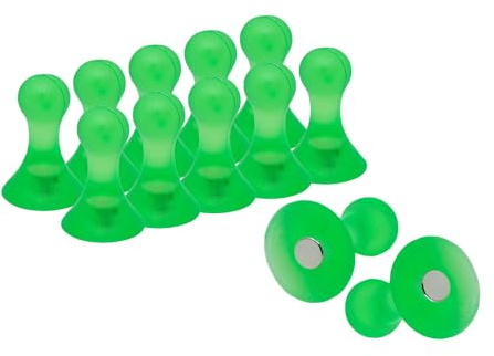 Large Green Skittle Magnets for Fridge, Whiteboard, Noticeboard, Filing Cabinet - Pack of 6