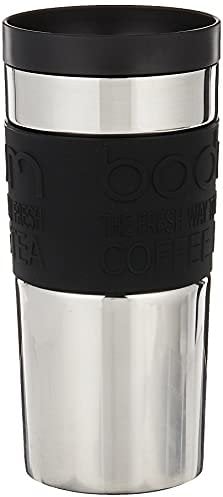 BODUM 11093-01 Screw-Top Vacuum Stainless Steel Travel Mug, 0.35 L - Small, Black, 1 Count (Pack of 1)