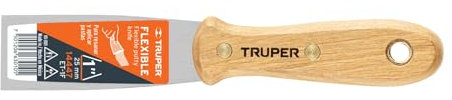 Truper Espátula Flexible de Acero con Mango de Madera - 2.5 mm