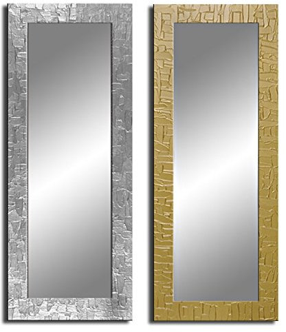 Bilderdepot24 - Zeitloser Wandspiegel mit handgearbeitetem Dekorrahmen - Spiegel Kacheln - ca. 135x45 cm - Silber