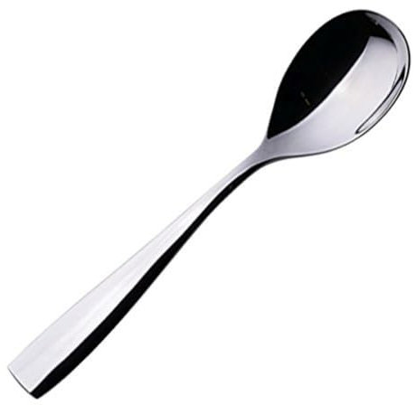 Genware Square Cutlery 18/0 Tea Spoons - Set of 12 - Stainless Steel Teaspoons