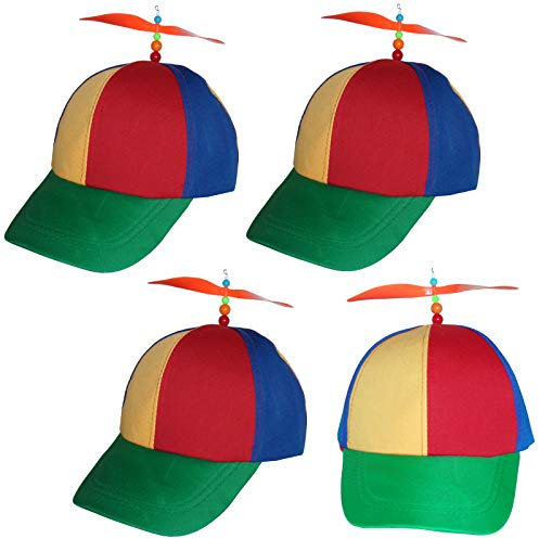 4 Baseball Cap mit Propeller Blau Rot Gelb Basecap Propellercap Baseballcap