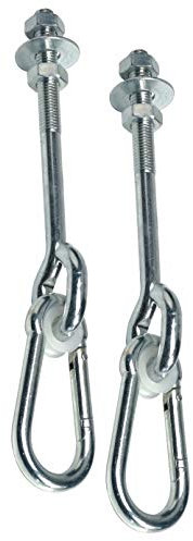 GK 2er-Set Schaukelhaken zum Durchschrauben, mit Karabiner, M12x160 mm, für Holzstärke bis. ca. 140 mm