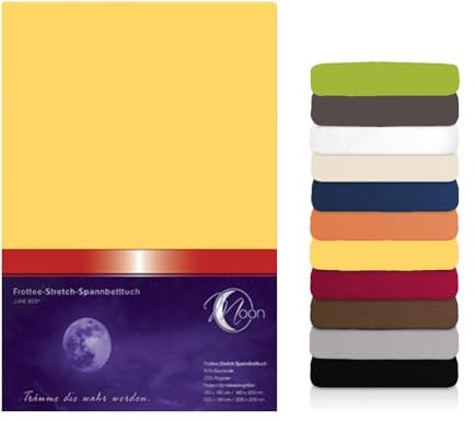 Moon Premium Frottee Spannbettlaken/Spannbetttuch (180x200-200x200, mais)