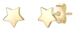 Glanzstücke München Damen Ohrringe 925/- Sterling Silber gelbgold | gelbvergoldet 14 Karat, Ohrstecker, Stern