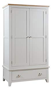 Julian Bowen Richmond 2 Door Combination Wardrobe, Grey/Oak