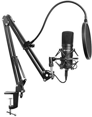 Sandberg Streamer USB Microphone Kit, Nero
