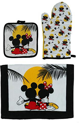 Disney Sunset Design Mickey and Minnie Mouse Kitchen Towel Set, 3 Piece