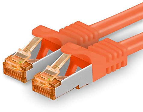 1aTTack.de 20m - Cat.7 Netzwerkkabel Orange - 1 Stück Gigabit Ethernet LAN Kabel 10000 Mbit s Patchkabel Cat7 Kabel S FTP PIMF Schirmung LSZH Cat.7 Rohkabel Rj45 Stecker Cat 6a - 1 x 20 Meter