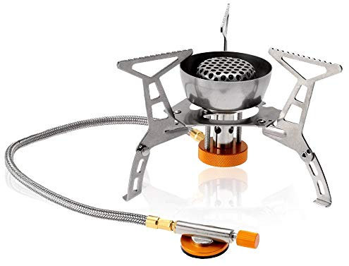 Tragbarer kampierender Gasherd, Mini Faltbarer aufgeteilter Ofen der hohen Leistung 3000W / 3200W im Freien mit dem Kochen des Burnerwith Tragetasche-Kastens