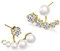 BUKEQILA Damen-Ohrringe 925 Sterling Silber Ohr Nadel Ohrstecker 5 Zirkonia+5 Perlen Ohrringe mit verschiedenen Seiten Ohr Stecker Ohrschmuck mit Geschenkbox,Super Weihnachten Geschenk