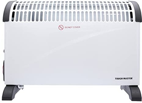 TOUGH MASTER Convector Heater 750W 1250W 2000W with Cool Air Fan & Timer, Room Heating with Adjustable Thermostat, Overheat Protection, Free Standing 3 Heat Settings, Ideal for Home, Office