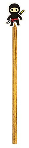 Stylex 44163 - Bleistift mit Radiergummi, im Ninja Design, mit Härtegrad HB und Schaftbedruckung, sortiert in 3 verschiedenen Designs, zum Zeichnen, Skizzieren und Schreiben