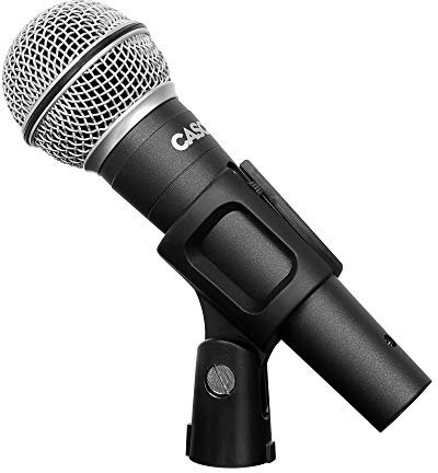 Cascha Stage Dynamic Microphone Set I Stage Microphone with On/Off Switch - Includes 3 m XLR Cable & Microphone Clamp I Ideal for Concert & Show - Live Vocal & Party Karaoke I Vocal Microphone Black