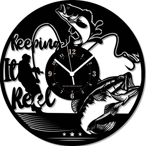 Instant Karma Clocks Wanduhr - Angeln Fischer Angelliebhaber Sport Geschenkidee