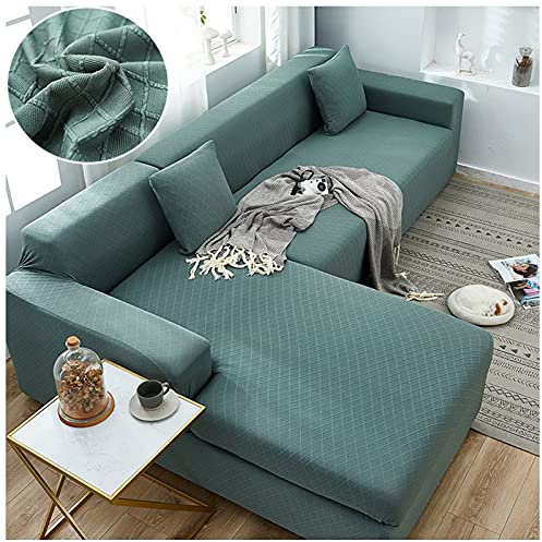 DFANCE Elastische Stretch Sofabezüge Kombination Sofabezug,Stretch weich elastisch Bezug Eckcouch für 1/2/3/4 Sitzer,Eck Stretch-Sofabezug Eckcouch überwurf,F,4 Seater 235～300cm