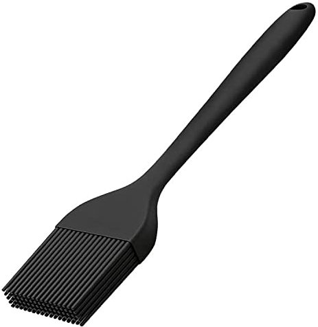 Silikon Backpinsel Basting Gebäckbürste Grillbürste Gebäck Kochbürste Silikonpinsel Öl Backbürsten Küche Pinsel Grillpinsel Ölbürste Abwaschbare und Wiederverwendbare Schwarz