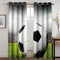 PVMLVM Gardinen Kinderzimmer Schlafzimmer B183cm x H214cm Thermovorhang Verdunkelungsvorhang Modern Polyester Vorhänge 3D Gedruckt Schwarz-Weiß-Fußball Muster Blickdicht Ösenvorhang 2Er Set