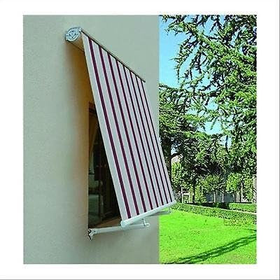 Decorspace Tenda da sole a caduta cassonata per balcone e veranda con braccetti telo impermeabile (400 x h 300 cm, Verde/Bianco)