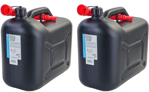 2x 20L Reserve Kanister Benzin Diesel Kunststoff mit roten Einfüllstutzen