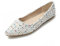 MACHSWON Women's Ballet Flats Slip on Dress Pumps Dolly Shoes(White, Size 4)