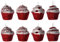 Blue Whale Gifts Red White Candy Cane Cupcake Christmas Tree Baubles Decorations (Set of 8)