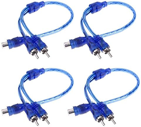 TEAMWILL Juego de 4 adaptadores de cable RCA Y Splitter Audio Jack 1 hembra a 2 conectores macho