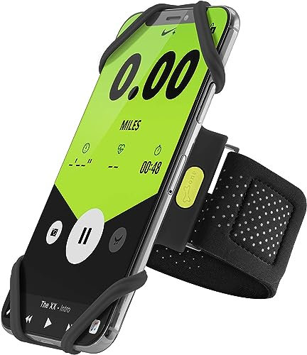 Bone Brazalete para correr, soporte universal para iPhone 14, 13, 12, Pro Max, XS, XR, X, Samsung Galaxy S21, S20, A52, A42, Note 20, 10, negro XS, serie Run Tie