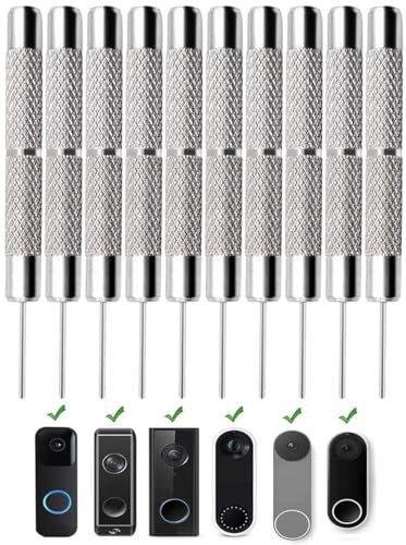 10 Pack Doorbell Removal Pin, Release Key Security Removal Tool Replacement, Remove Video Doorbell from Mount Compatible with Nest Video Doorbell Arlo Video Blink Video Doorbell