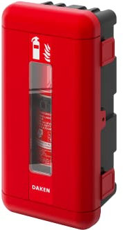 DAKEN Coffre pour Extincteur de 6 kg 620x335x240mm - Armoire d'extincteur Résistante aux Intempéries - Boîte Conforme aux Normes de Sécurité Européennes, Rouge