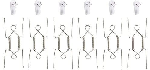 sourcing map 6 Pieces Plate Hanger, 6 Inch Stainless Steel Invisible Wall Plate Hangers with 6Pcs Wall Hooks for Decorative Plates, Silver