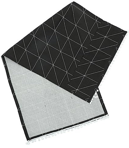 Mobestech Refrigerator Protective Cover Cotton Linen Black Dust Cover Towel Pocket for Kitchen Supplies Lightweight