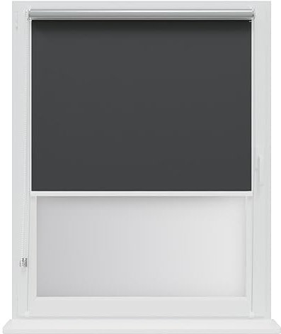 RENA Thermorollo Ohne Bohren Verdunklungsrollo Rollos für Fenster für Innen Klemmrollos Fensterrollo Verdunklung Sichtschutz Sonnenschutz Maßgeschneidertes Rollo Graphite Silber 30x230 cm