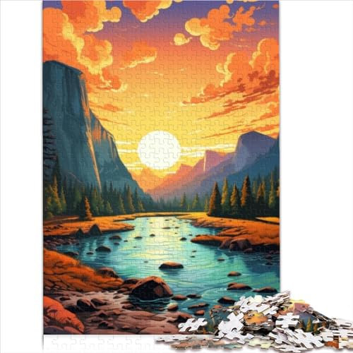 1000 Puzzles für Erwachsene Yosemite Puzzle für Erwachsene, Premium-Recyclingbrett für Kleinkinder, Kinder, Jungen und Mädchen, Puzzle – herausforderndes Spiel, 1000 Teile (26 x 38 cm)