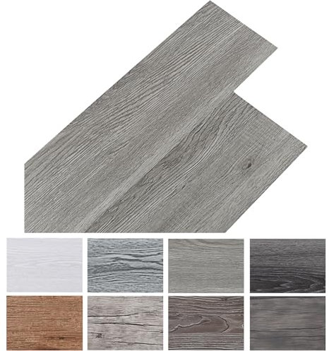 INMOZATA 5,02 m²/36 dalle pvc adhesive sol- Revêtement de sol-Carrelage Adhesif Sol - Stratifié en PVC- Imperméable - Épaisseur : 2 mm - Antidérapant - Étanche - Découpable (Grain de Bois Clair)