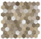 Dalsys Wandpaneele selbstklebend, Hexagon Muster 0,88m², 11 Stück Beige Silber Wandverkleidung feuchtigskeitsbeständig, Premium Qualität für Bad und Küche