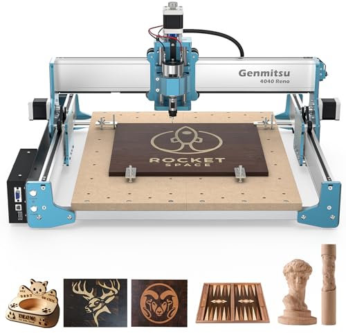 Genmitsu 4040 Reno CNC Router Fresatrice per la lavorazione del legno Acrilico taglio, trasmissione a cinghia, Movimento più silenzioso, Legno Metallo intaglio Cutter Engraver