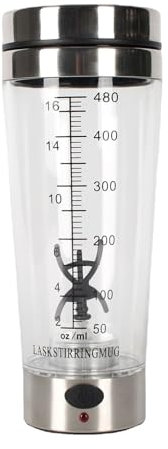 utaxuper 500ML Automatic Mixing Cup, High Speed Electric Protein Milk Powder Shaker Bottle Portable Mixer Blender Water Bottle Birthday Gift Clear 500ML