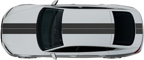 Kiwistar Viperstreifen matt - 2 STK. 20 x 400 cm - Dunkelgrau Rennstreifen, Aufkleber, Rallystreifen - ohne Übertragungsfolie - Tuning - Viper - Racing - Zierstreifen