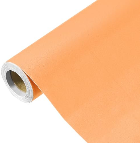 sourcing map Papier peint orange 500 x 40 cm, papier peint autocollant en vinyle de couleur unie, décoration murale pour revêtement mural