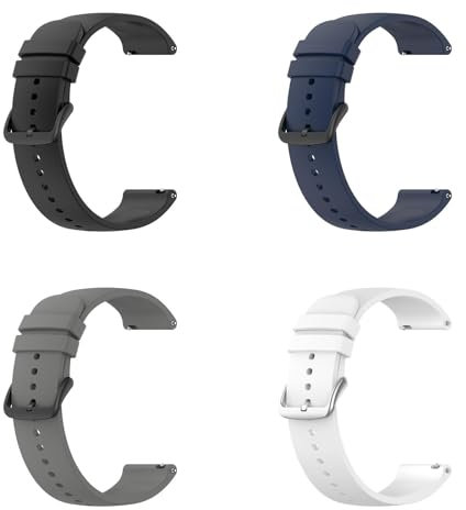 Silikon Armband für Fossil Gen 6 44mm/Fossil Gen 5/5E 44mm/, 22mm Wasserdichte Weiche Ersatzriemen, Weiches Silikon Ersatzarmband Uhrenarmband Sportarmband für Damen Herren (ZZ-Schwarz/DB/DG/Weiß)