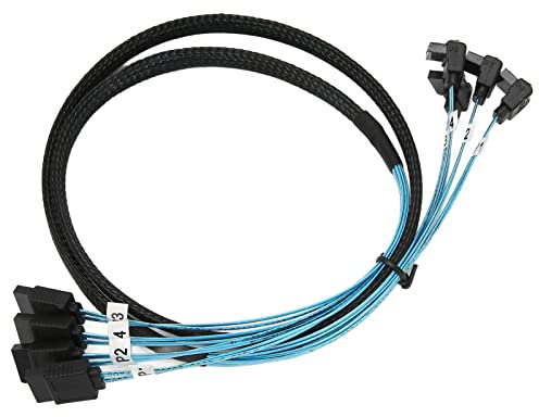 Cable TA a Cable a Cable Cable de Datos para Disco Duro, Cable 4 a 4 Cable Curvo Recto Cable de Doble Grupo Antiinterferencias de 6 Gbps 0,5 M/1,6 Pies (1 metro/3,3 pies)