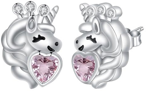 J.MUEN Einhorn Ohrringe für Damen 925 Sterling Silber Ohrstecker mit Geschenkbox,Schmuck für Frauen